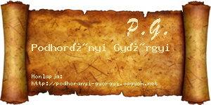 Podhorányi Györgyi névjegykártya